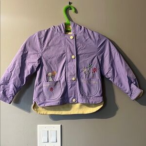 Purple Raincoat with Full-Length Zipper